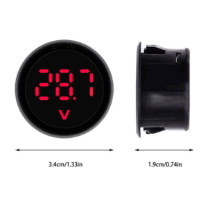 Voltimetro digital redondo CC DC4-100V dos cables pantalla digital LED Rojo