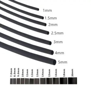 1 METRO FUNDA TERMORETRACTIL NEGRO 8 mm