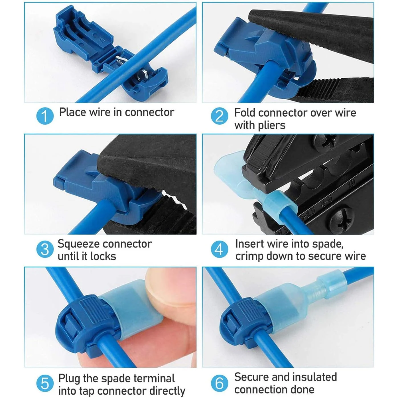 Conector de derivación rápida T2 azul 1.5 a 2.5 mm2 - Imagen 5