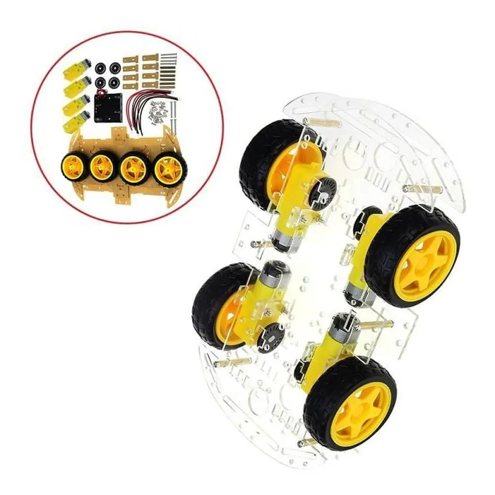 Chasis Robot Smart Car 4wd Coche 4 Ruedas Robotica Arduino - Imagen 4