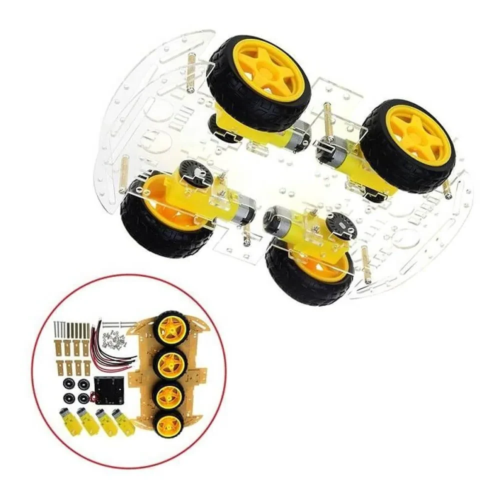 Chasis Robot Smart Car 4wd Coche 4 Ruedas Robotica Arduino - Imagen 3