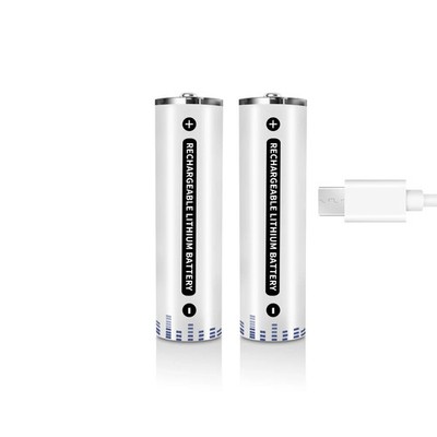 2x Pila Batería de litio recargable por USB Tipo C 1.5v AAA 600mAh - Imagen 3