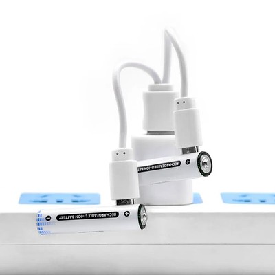 2x Pila Batería de litio recargable por USB Tipo C 1.5v AAA 600mAh - Imagen 7