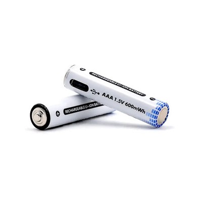 2x Pila Batería de litio recargable por USB Tipo C 1.5v AAA 600mAh - Imagen 8