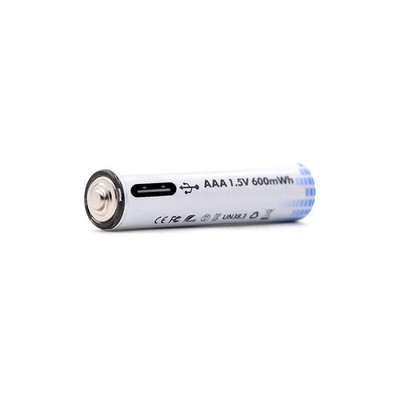 2x Pila Batería de litio recargable por USB Tipo C 1.5v AAA 600mAh - Imagen 9