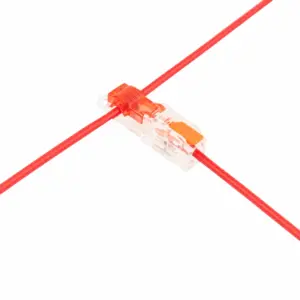 Conector de derivación rápida T1 transparente con palanca rojo 1.0 a 1.5 mm2