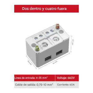 Caja de distribución de empalmes 2 entradas a 4 salidas