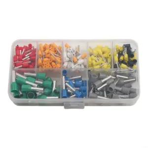 Kit de 400 punteras huecas y terminales tubulares aislados de 0.5 a 6 mm2