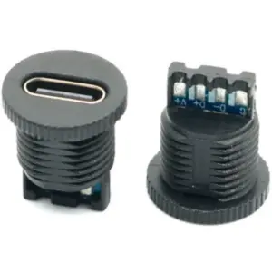 Conector hembra tipo C circular roscado e impermeable