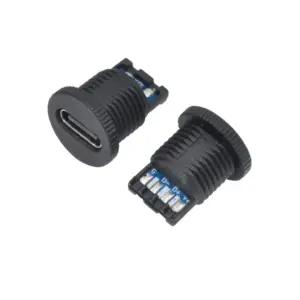 Conector hembra tipo C circular roscado e impermeable