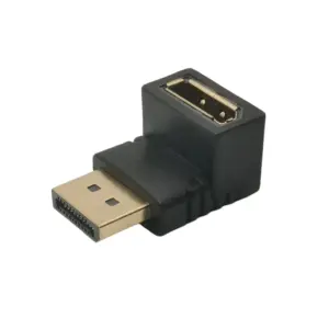 Adaptador HD Displayport extensión MACHO – HEMBRA angulo recto Codo de 90 grados