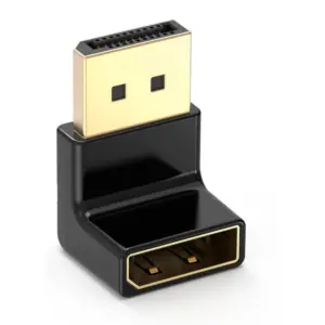 Adaptador HD Displayport extensión MACHO – HEMBRA angulo recto Codo de 90 grados
