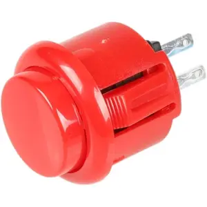Pulsador Arcade Japones 24 mm Rojo
