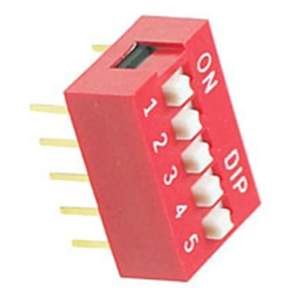 Interruptor DIP Switch 5 Posiciones | Paso 2.54mm | ON/OFF Rojo - Imagen 3