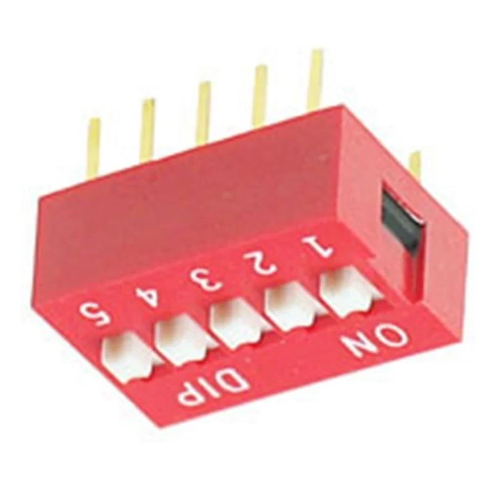 Interruptor DIP Switch 5 Posiciones | Paso 2.54mm | ON/OFF Rojo - Imagen 4