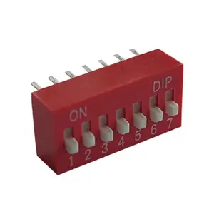 Interruptor DIP Switch 7 Posiciones | Paso 2.54mm | ON/OFF Rojo