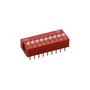 Interruptor DIP Switch 9 Posiciones | Paso 2.54mm | ON/OFF Rojo