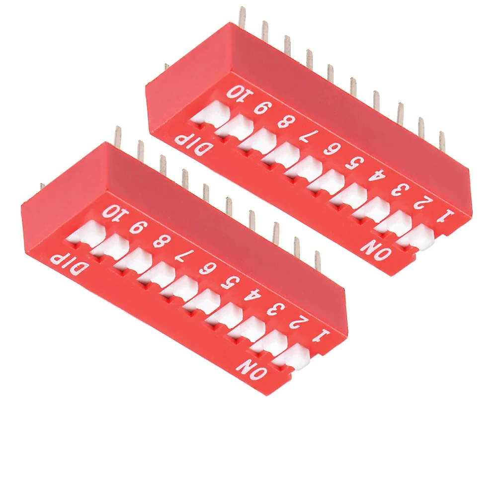 Interruptor DIP Switch 10 Posiciones | Paso 2.54mm | ON/OFF Rojo - Imagen 3