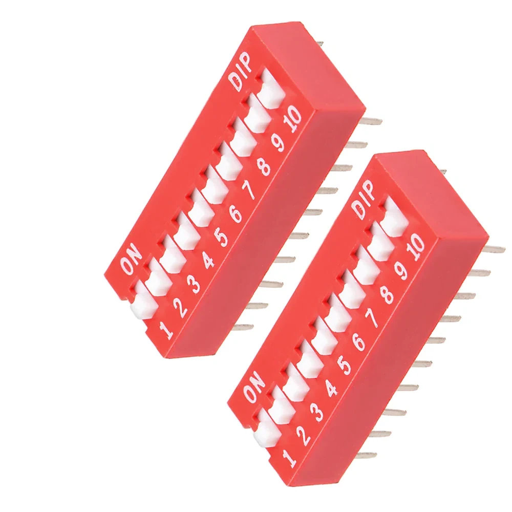 Interruptor DIP Switch 10 Posiciones | Paso 2.54mm | ON/OFF Rojo - Imagen 4