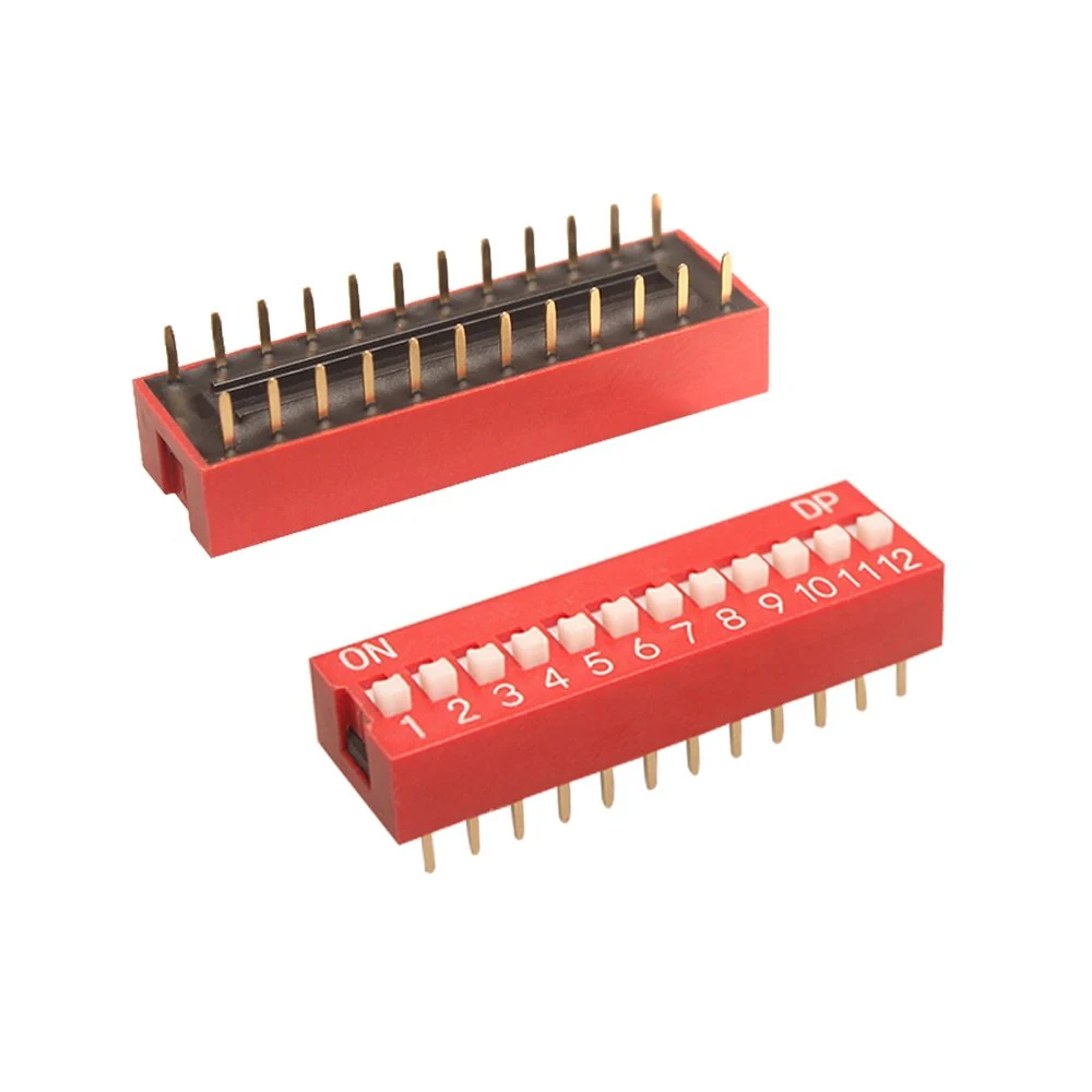 Interruptor DIP Switch 12 Posiciones | Paso 2.54mm | ON/OFF Rojo