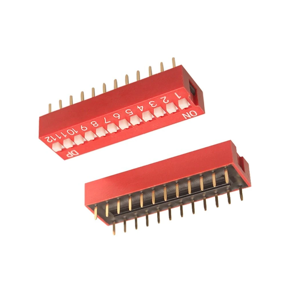 Interruptor DIP Switch 12 Posiciones | Paso 2.54mm | ON/OFF Rojo - Imagen 3