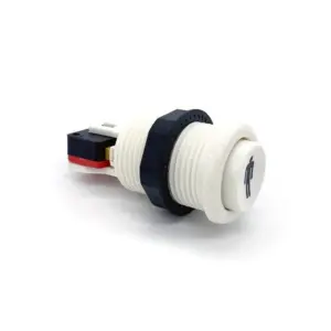Pulsador Arcade Americano Cóncavo 28mm 1 Player Blanco con Microinterruptor