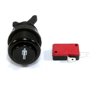 Pulsador Arcade Americano Cóncavo 28mm 1 Player Negro con Microinterruptor
