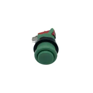 Pulsador Arcade Americano Cóncavo 28mm Verde con Microinterruptor