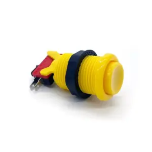 Pulsador Arcade Americano Cóncavo 28mm Amarillo con Microinterruptor