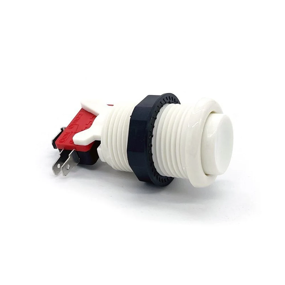 Pulsador Arcade Americano Cóncavo 28mm Blanco con Microinterruptor - Imagen 2