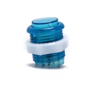 Pulsador Arcade LED Azul 28mm Iluminado Botón Recreativa Bartop 24mm