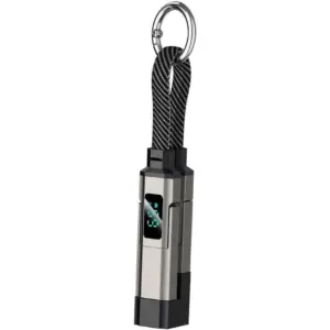 Cable de Carga 4 en 1 USB-C USB-A 65W con Pantalla Digital y Llavero